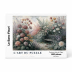 Boîte puzzle en bois 1000 pièces Le Banc Fleuri | L'Art du Puzzle Collection Signature